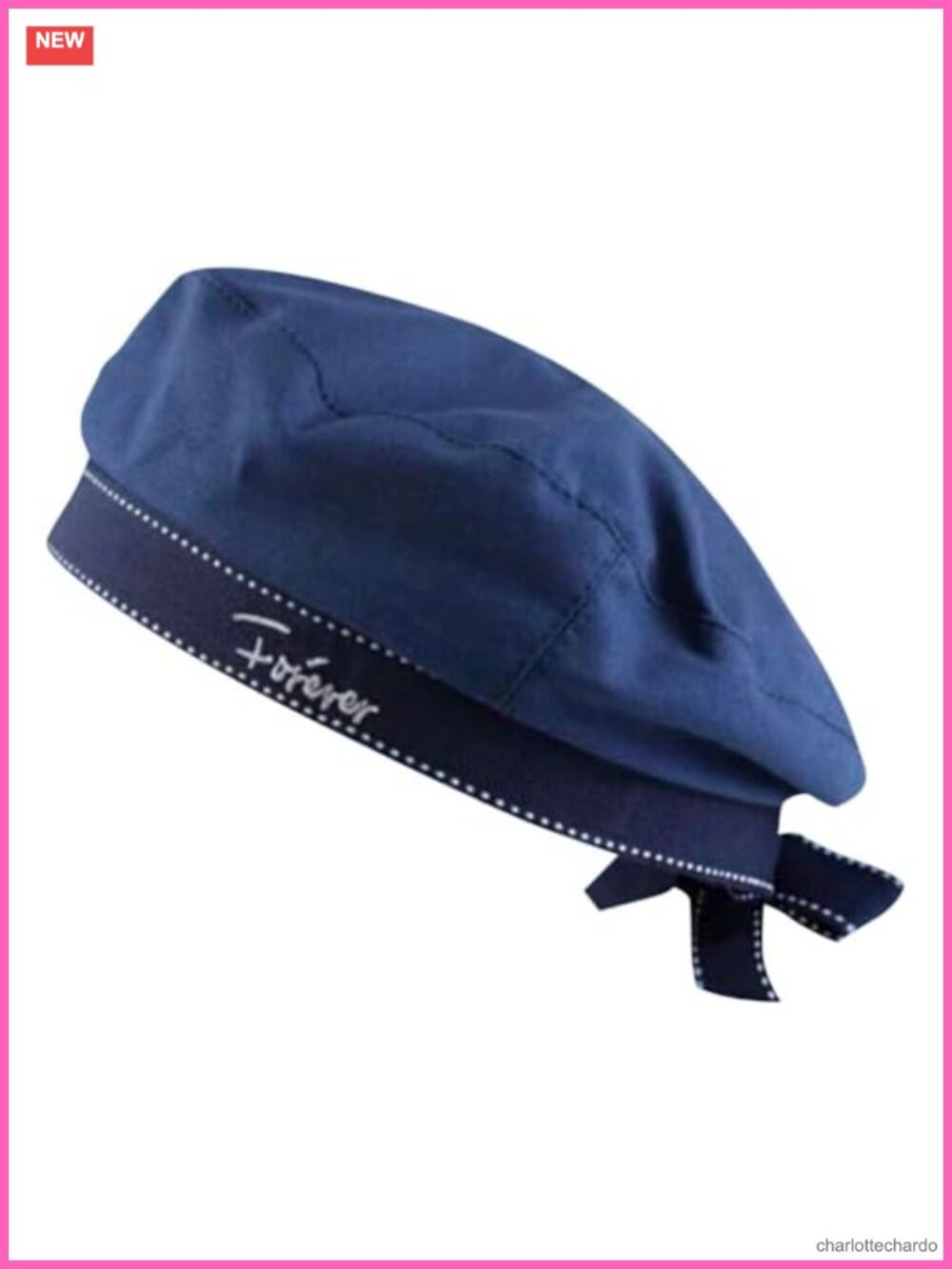 Women's Adjustable Beret Hat with Bow, Cotton Blend Classic Style
